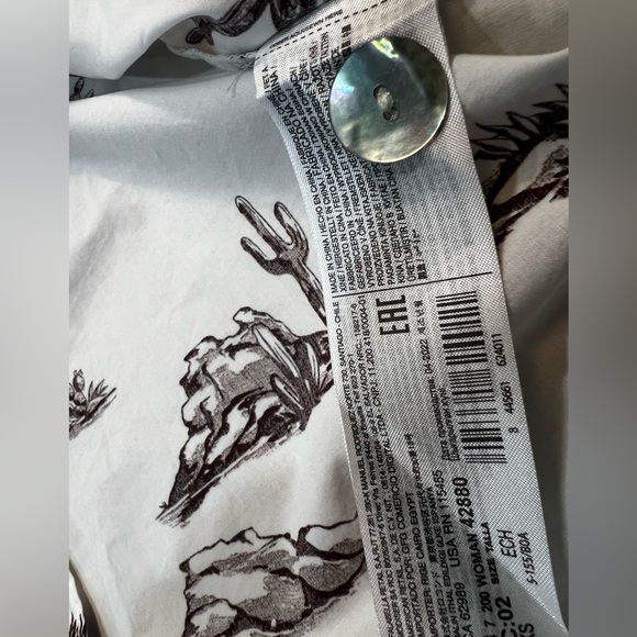 Mango Button Down Western Print Shirt MNG - Size XS - Picture 10 of 15